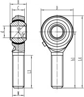 Rod End Drawing for POS-DF